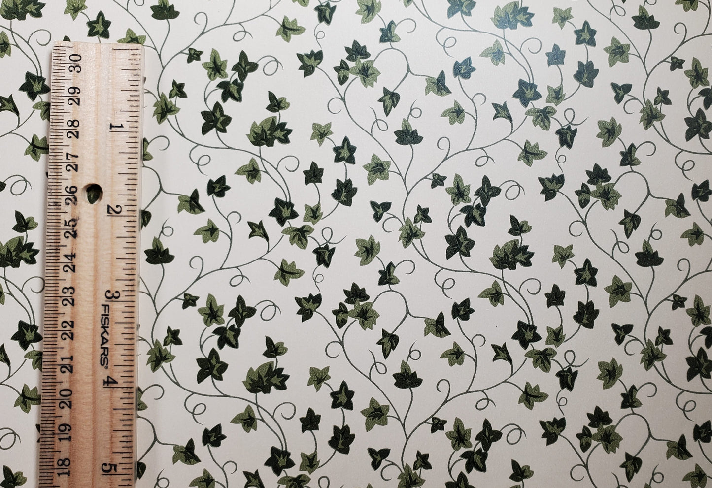 Dollhouse Wallpaper Climbing Ivy Beige 3 Sheets 1:12 Scale Miniature
