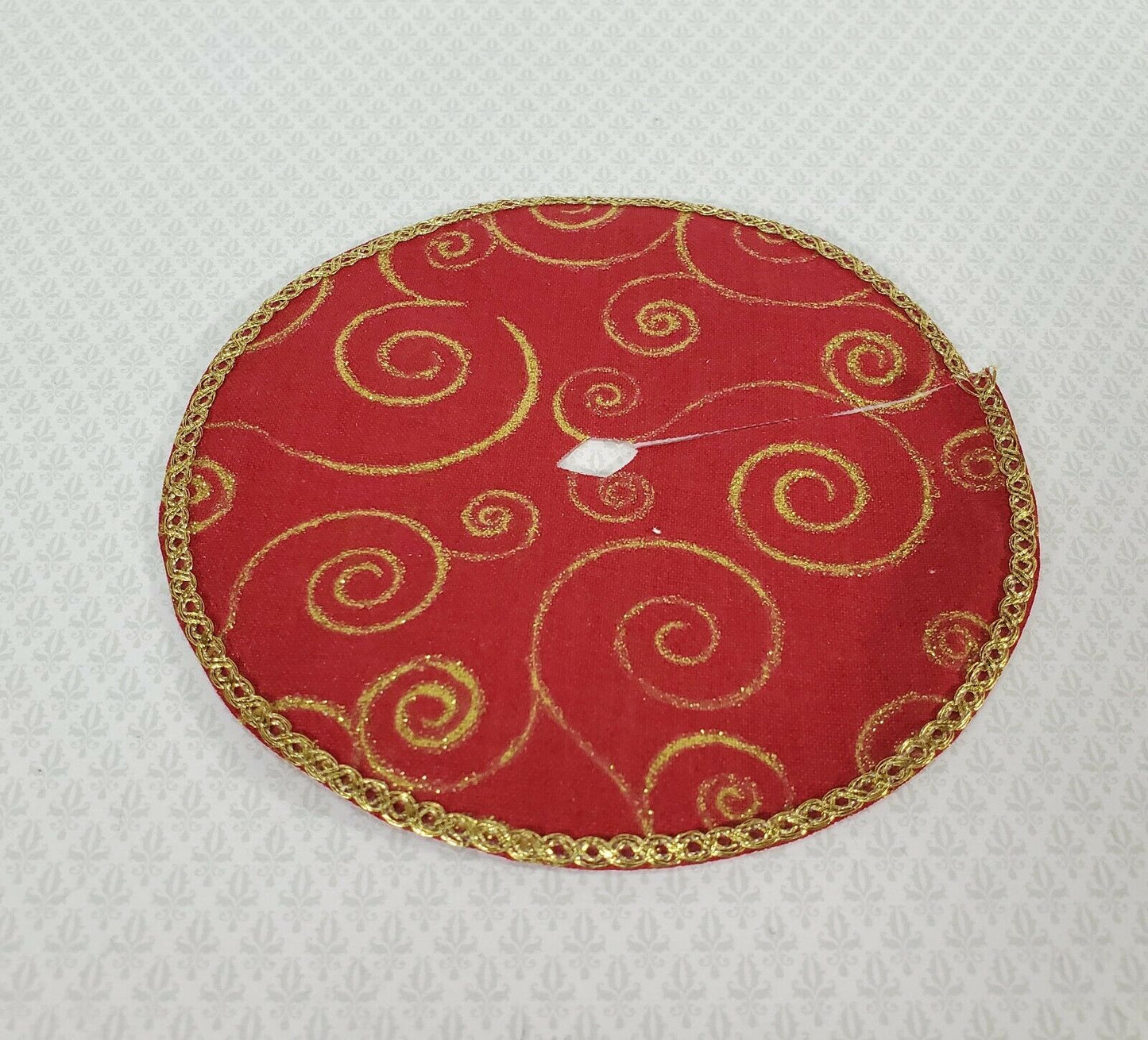 Dollhouse Christmas Tree Skirt Miniature Holiday Decorating 1:12 Scale Fabric