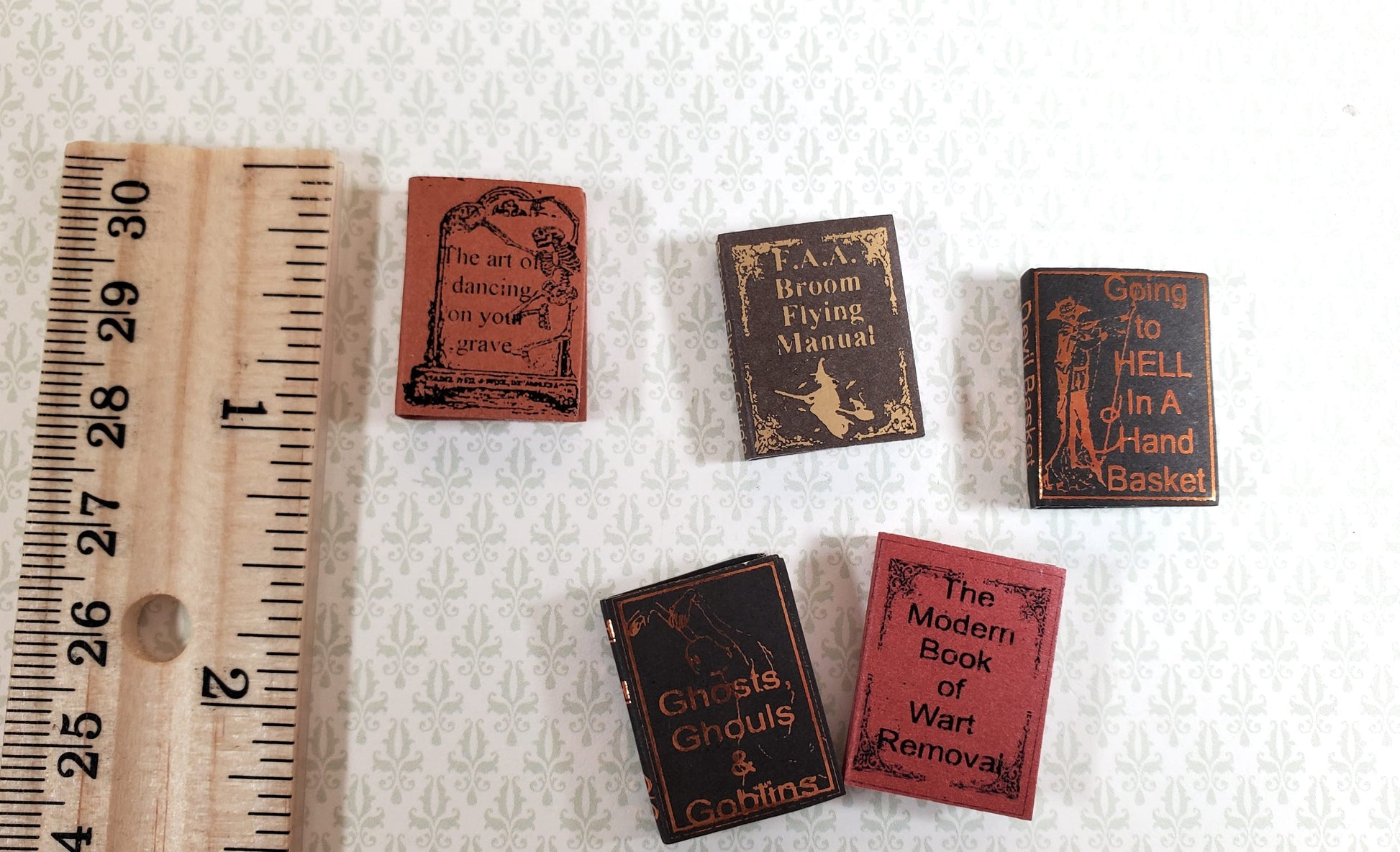 Dollhouse Book Set x5 Witch Humor Volume 2 1:12 Scale Miniatures (blank inside)