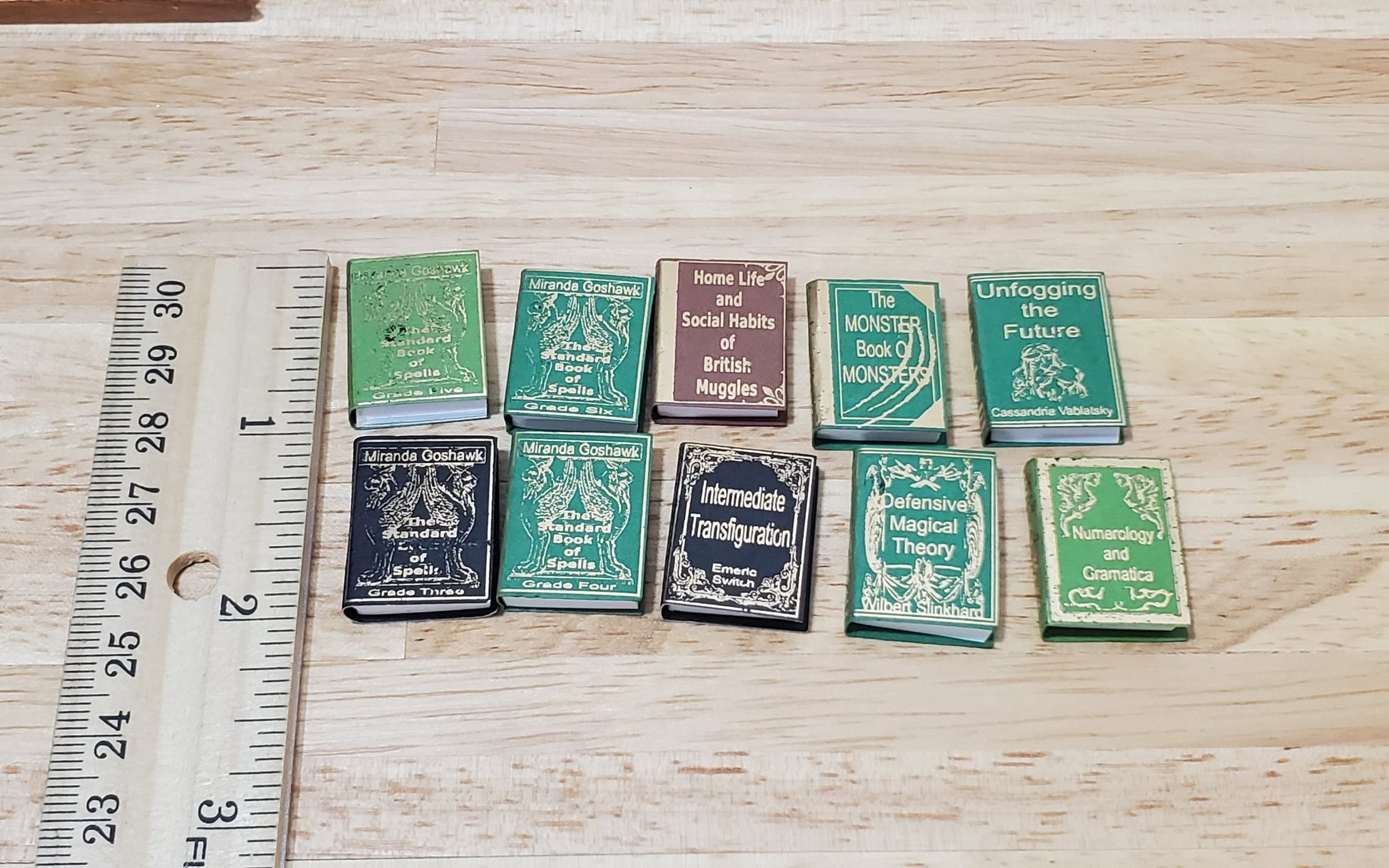 Dollhouse Books x10 Wizard School Books #3 1:12 Scale Miniatures (blank inside)