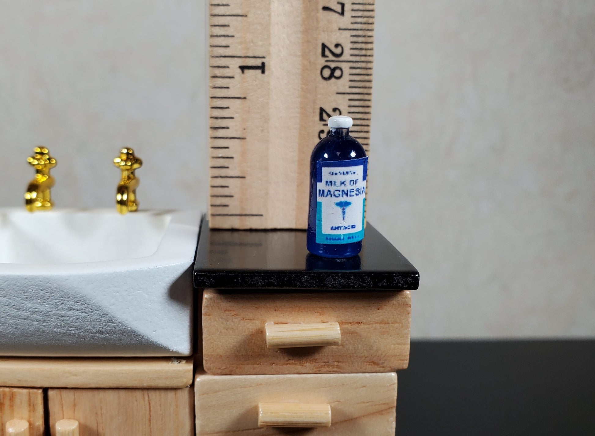 Dollhouse Milk of Magnesia Bottle Modern Style 1:12 Scale Miniature Medicine