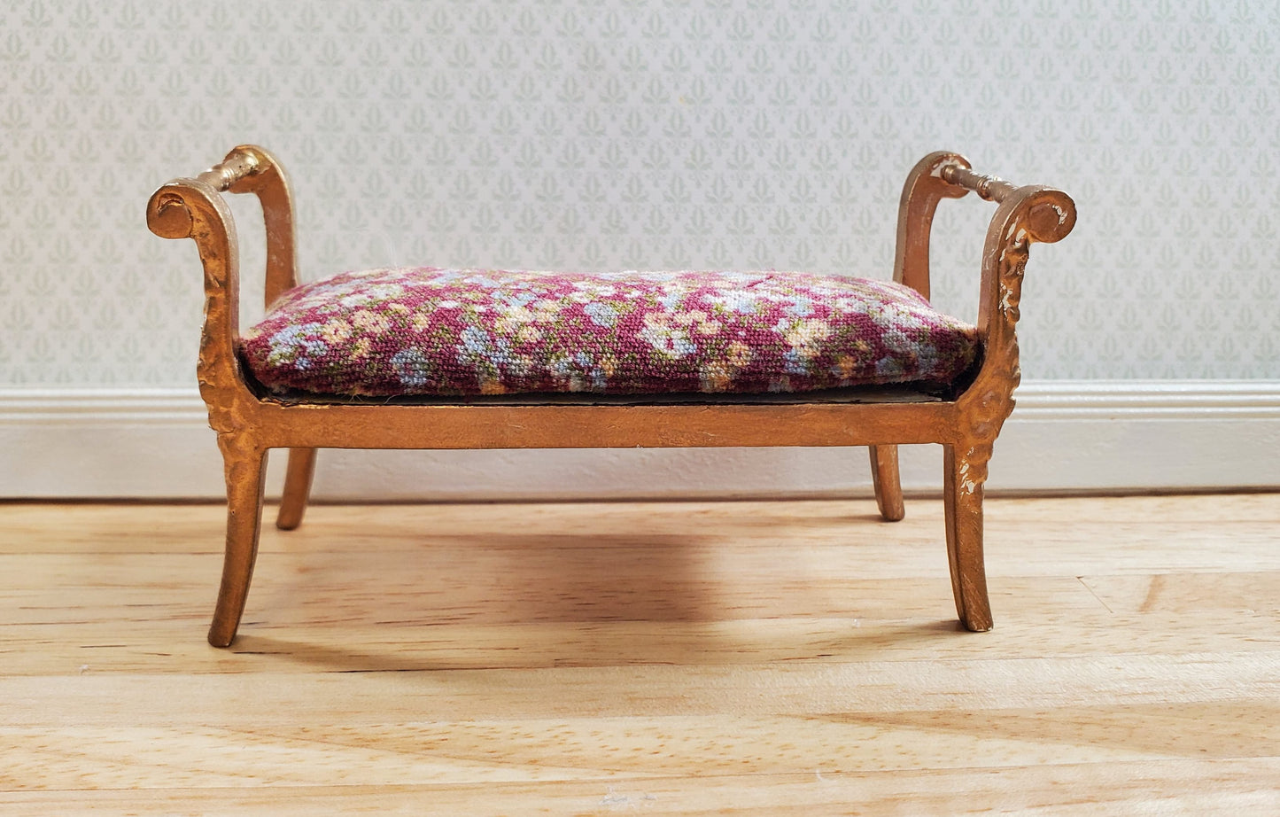 Dollhouse Settee Bench Upscaled Estate Piece 1:12 Scale Miniature Furniture