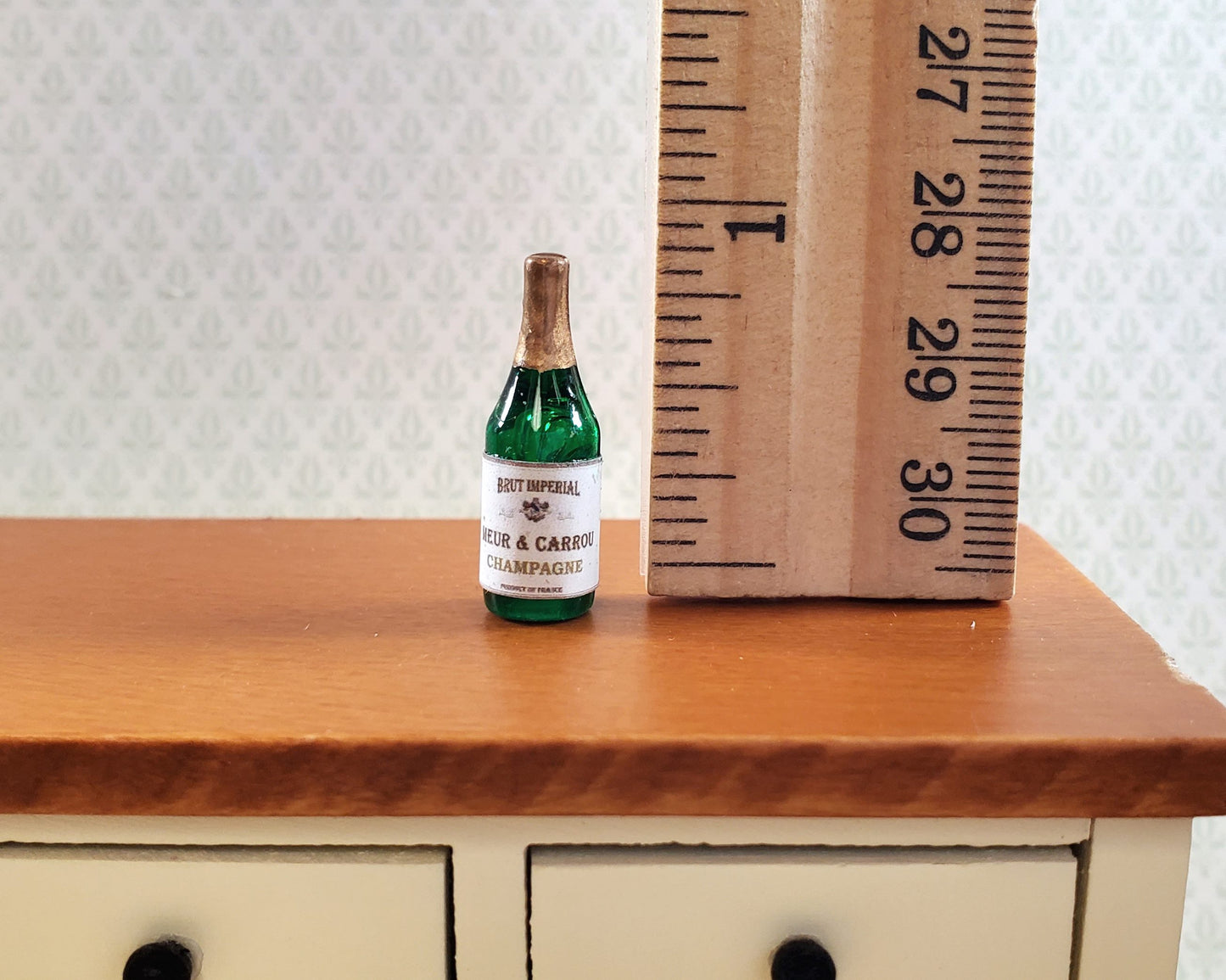 Dollhouse Champagne Bottle "Meur & Carrou" 1:12 Scale Drinks Booze Cocktails