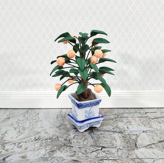 Dollhouse Potted Mini Orange Tree Ceramic Pot 1:12 Scale Miniature House Plant