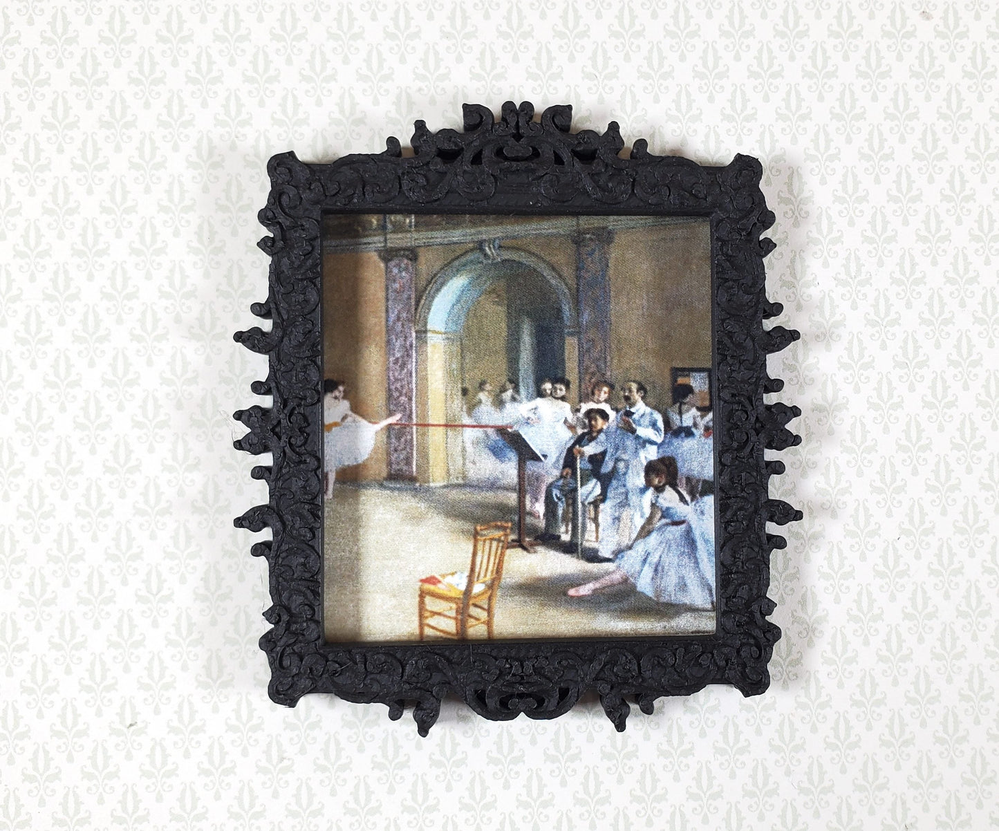 Dollhouse Miniature Picture Frame Black Victorian Style 1:12 Scale MC206
