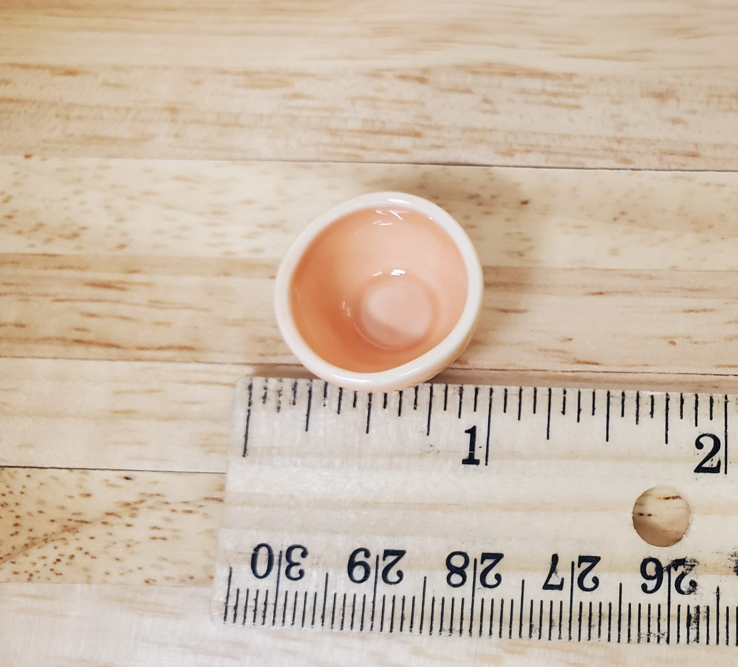 Dollhouse Peach Ceramic Serving Bowl 1:12 Scale Miniature