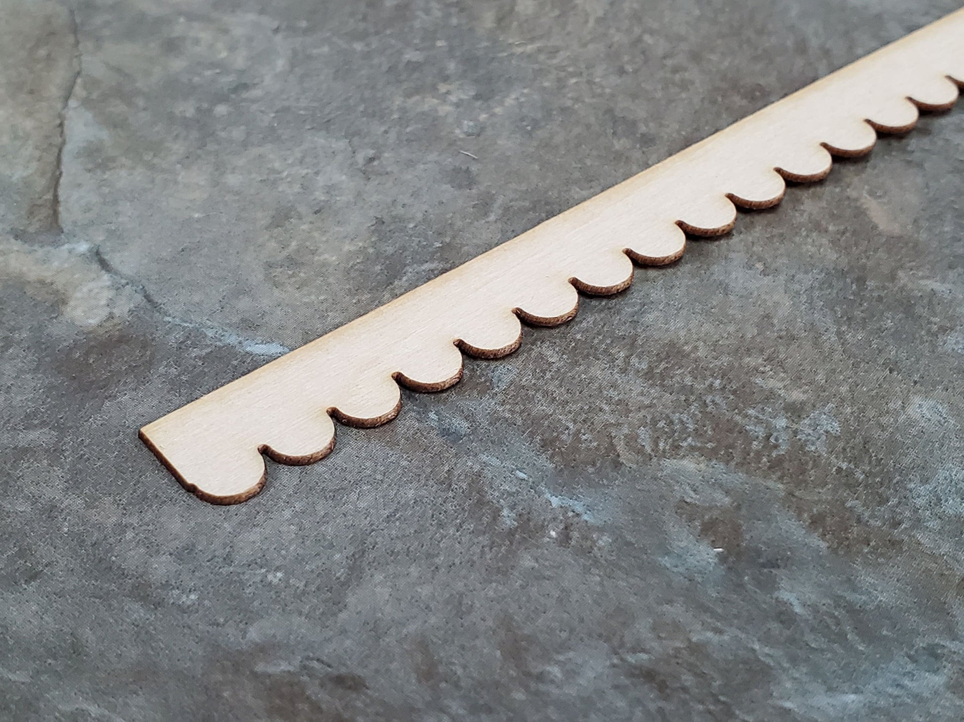 Dollhouse Scalloped Trim Victorian Style 4 Pieces 3/8" x 17" - Thin 1/32" for Overlapping