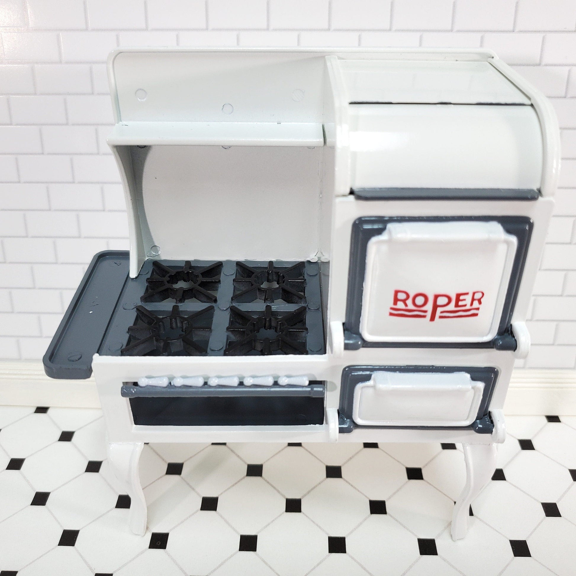 Dollhouse Roper Range Stove Oven 1920s Style Large 1:12 Scale Miniature Kitchen Metal