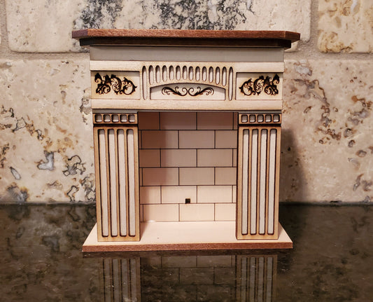 Dollhouse Fireplace KIT Victorian Style DIY 1:12 Scale Original Design Laser Cut
