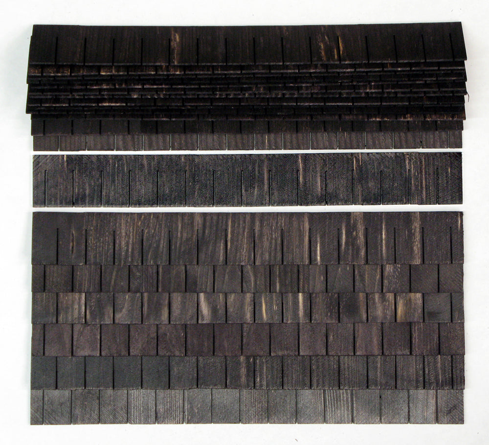 Dollhouse Shingles Wood Strips 12 pieces 12" long 1:12 Scale Miniature Roof