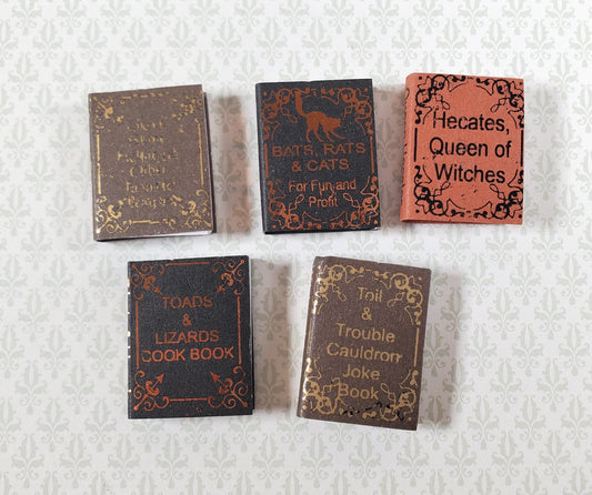 Dollhouse Book Set x5 Witch Humor Volume 1 1:12 Scale Miniatures (blank inside)