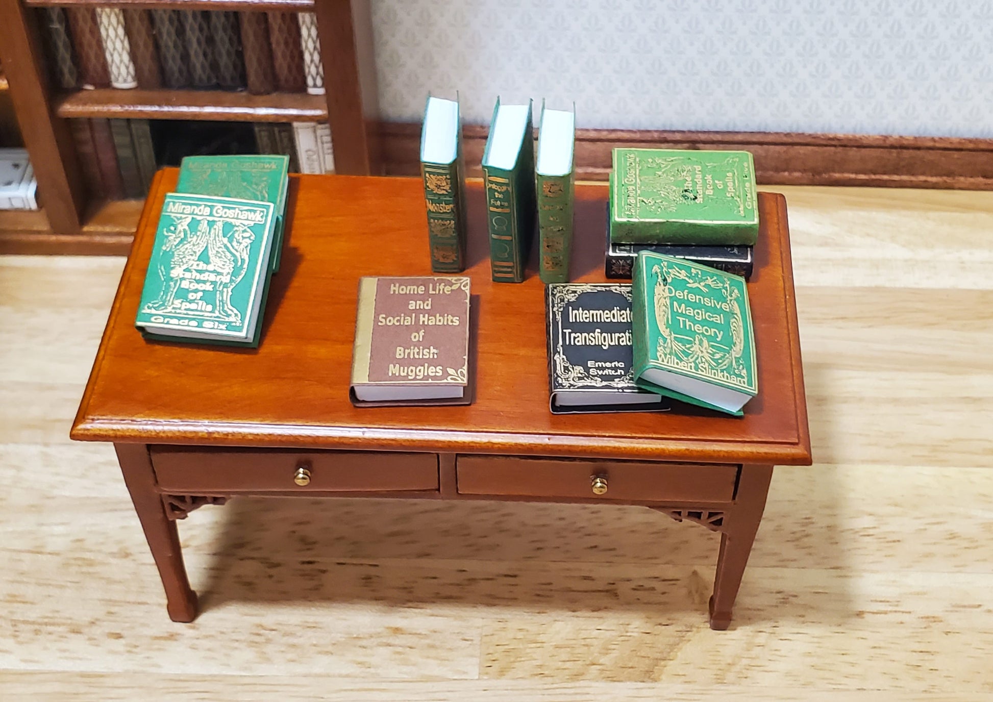 Dollhouse Books x10 Wizard School Books #3 1:12 Scale Miniatures (blank inside)