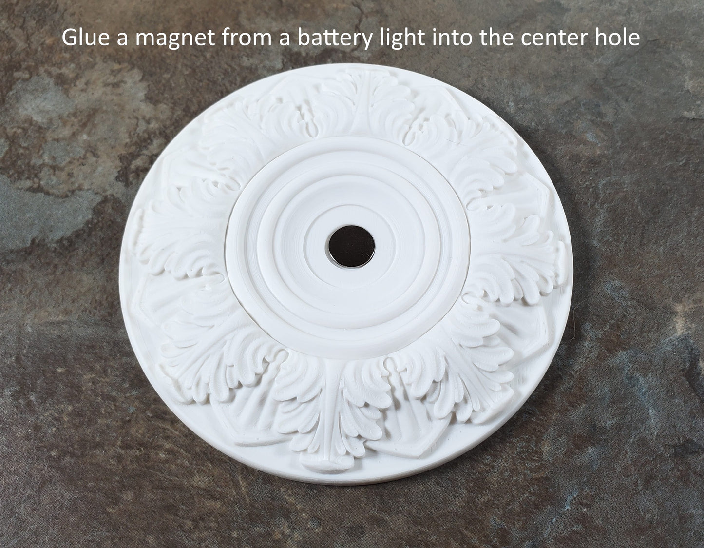 Dollhouse Ceiling Rose Medallion for Battery Lights 1:12 Scale Miniature MC176W