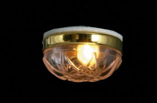 Dollhouse Clear Round Ceiling Light 1:12 Scale Miniature 12 Volt with Plug