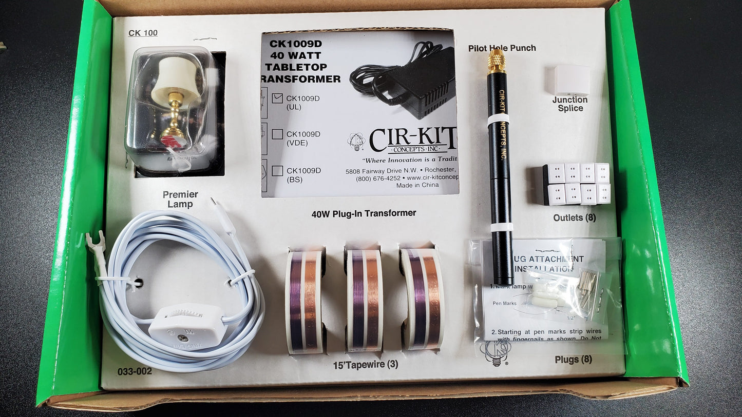 Dollhouse Deluxe Wiring Kit for Large Houses 66 Bulbs 12 Volt Tape Wire System