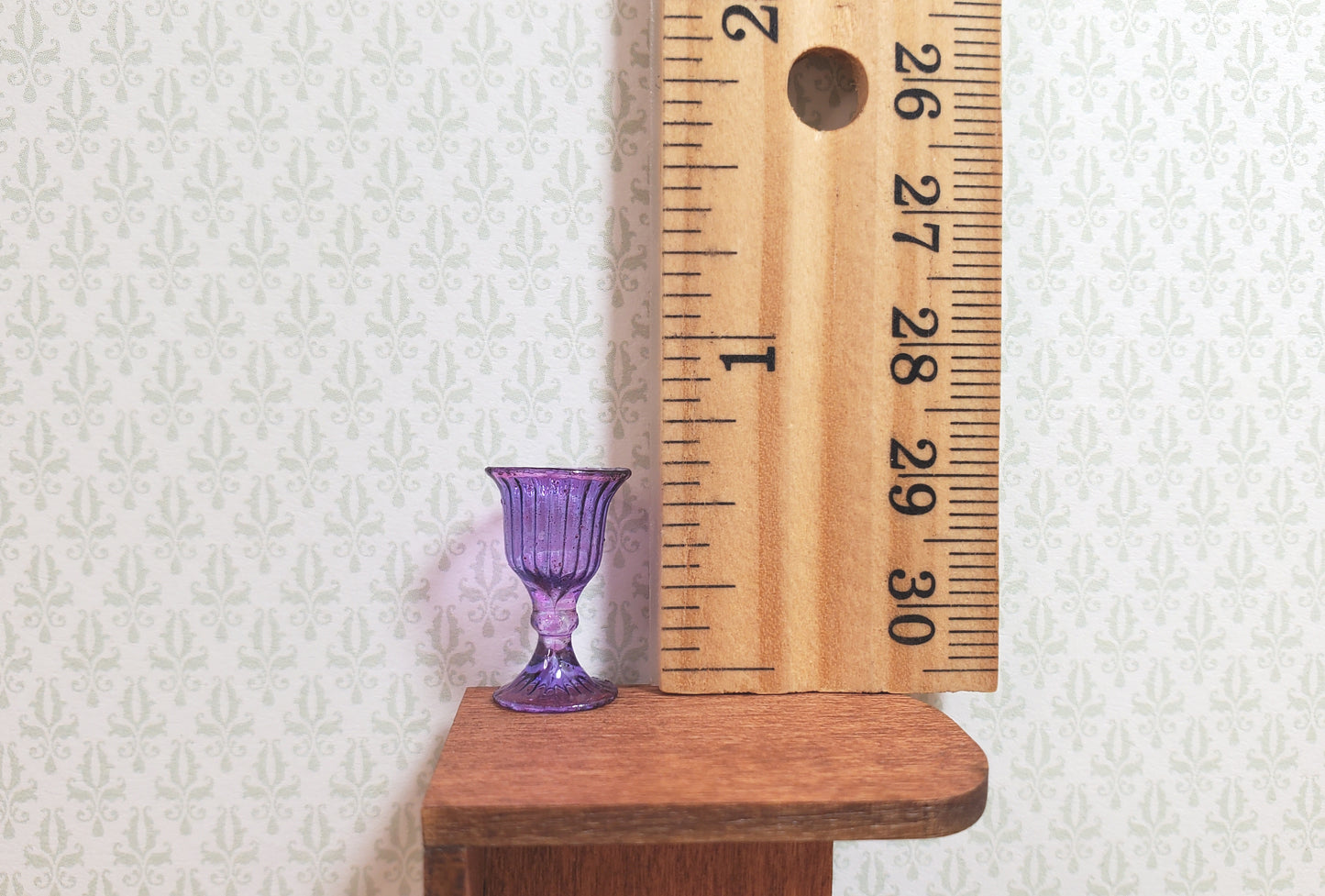 Dollhouse Purple Wine Glass 1:12 Scale Miniature Kitchen Drinks Dining