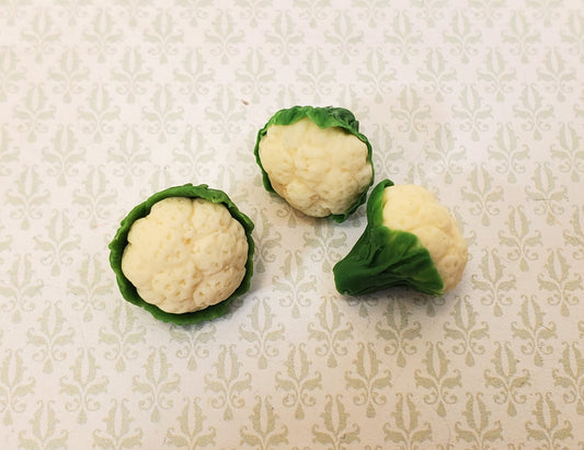 Dollhouse Cauliflower 3 Heads 1:12 Scale Miniature Kitchen Food Vegetables
