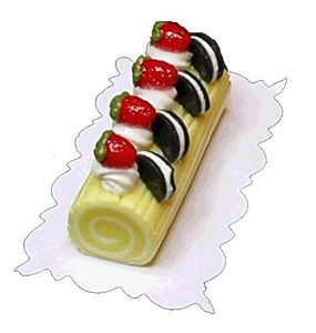 Dollhouse Lemon Cream Roll Cake 1:12 Scale Miniature Dessert Food