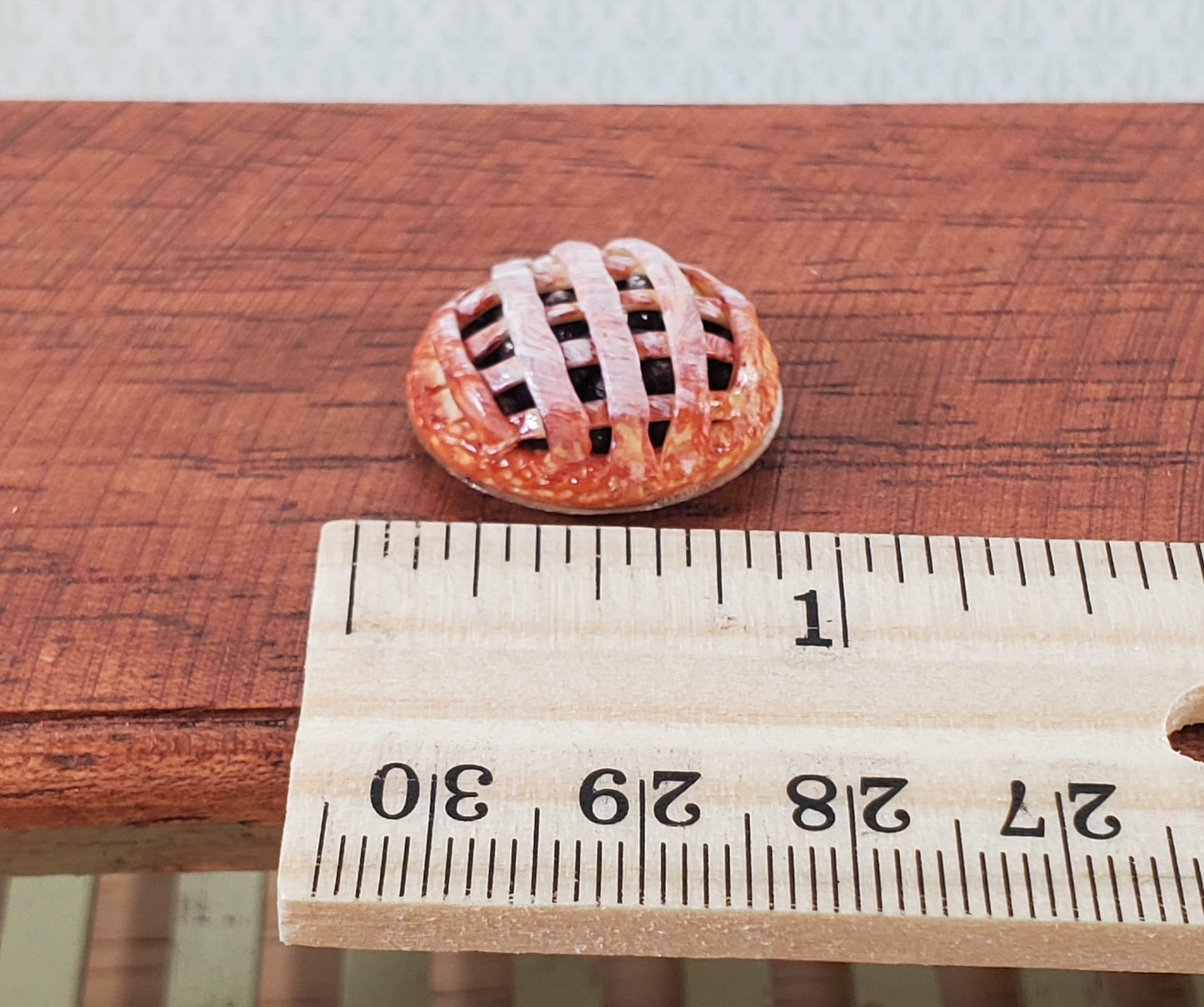 Dollhouse Blueberry Pie in Metal Tin 1:12 Scale Miniature Kitchen Food Bakery