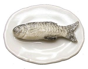 Dollhouse Herring on Plate 1:12 Scale Miniature Food Kitchen