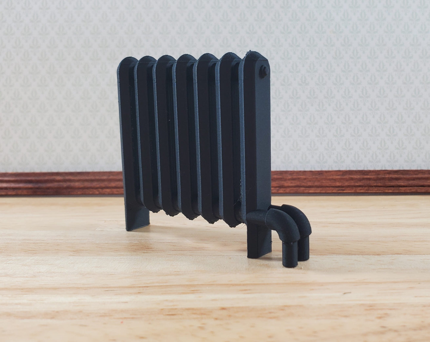 Miniature Radiator Black Classic Style 1:12 Scale Prop Dollhouse Accessory