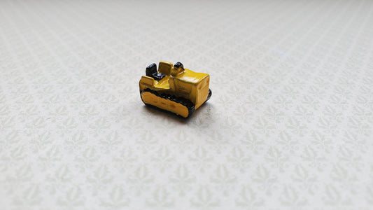 Dollhouse Miniature Bulldozer Tractor Toy Yellow & Black Metal 1:12 Scale