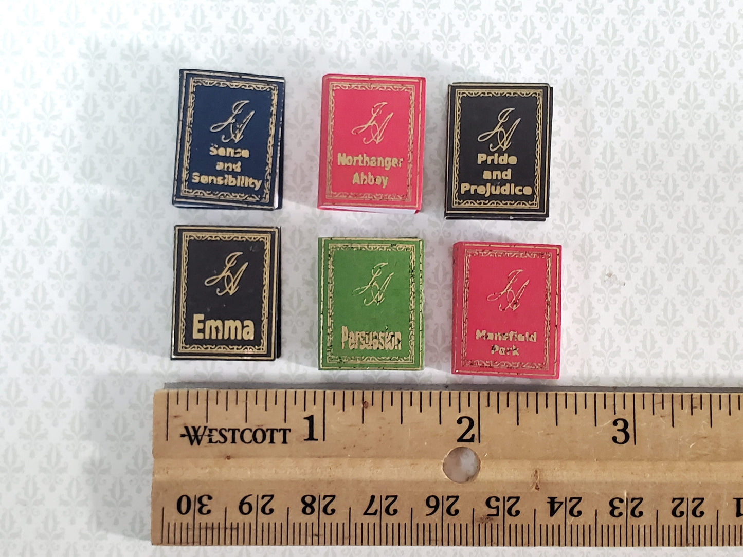 Dollhouse Miniature Books Set of 6 Jane Austin 1:12 Scale (blank inside)