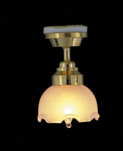 Dollhouse Tulip Ceiling Light Hanging Electric 1:12 Scale 12 Volt with Plug