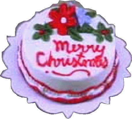 Dollhouse Merry Christmas Cake 1:12 Scale Miniature Dessert Kitchen