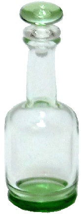 Dollhouse Green Trim Glass Decanter with Lid 1:12 Scale Miniature Decor Drinks