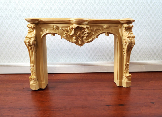 Dollhouse Fireplace Large Ornate Beige Dark Cream 1:12 Scale Miniature Furniture