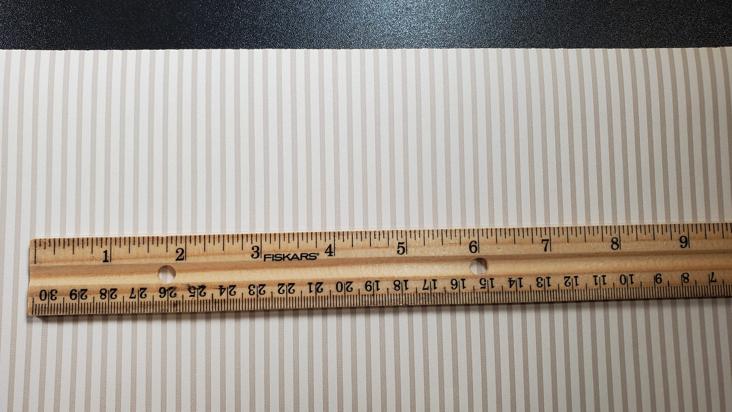 Dollhouse Wallpaper Medium Beige Stripes 3 Sheets 1:12 Scale Miniature