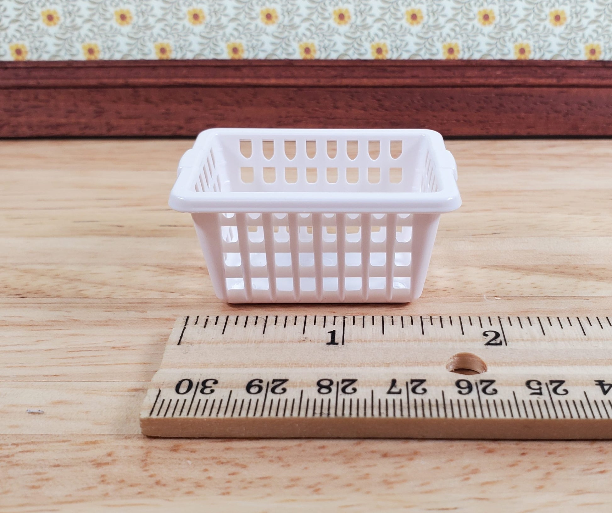 Dollhouse Laundry Basket White Modern Style 1:12 Scale Miniature
