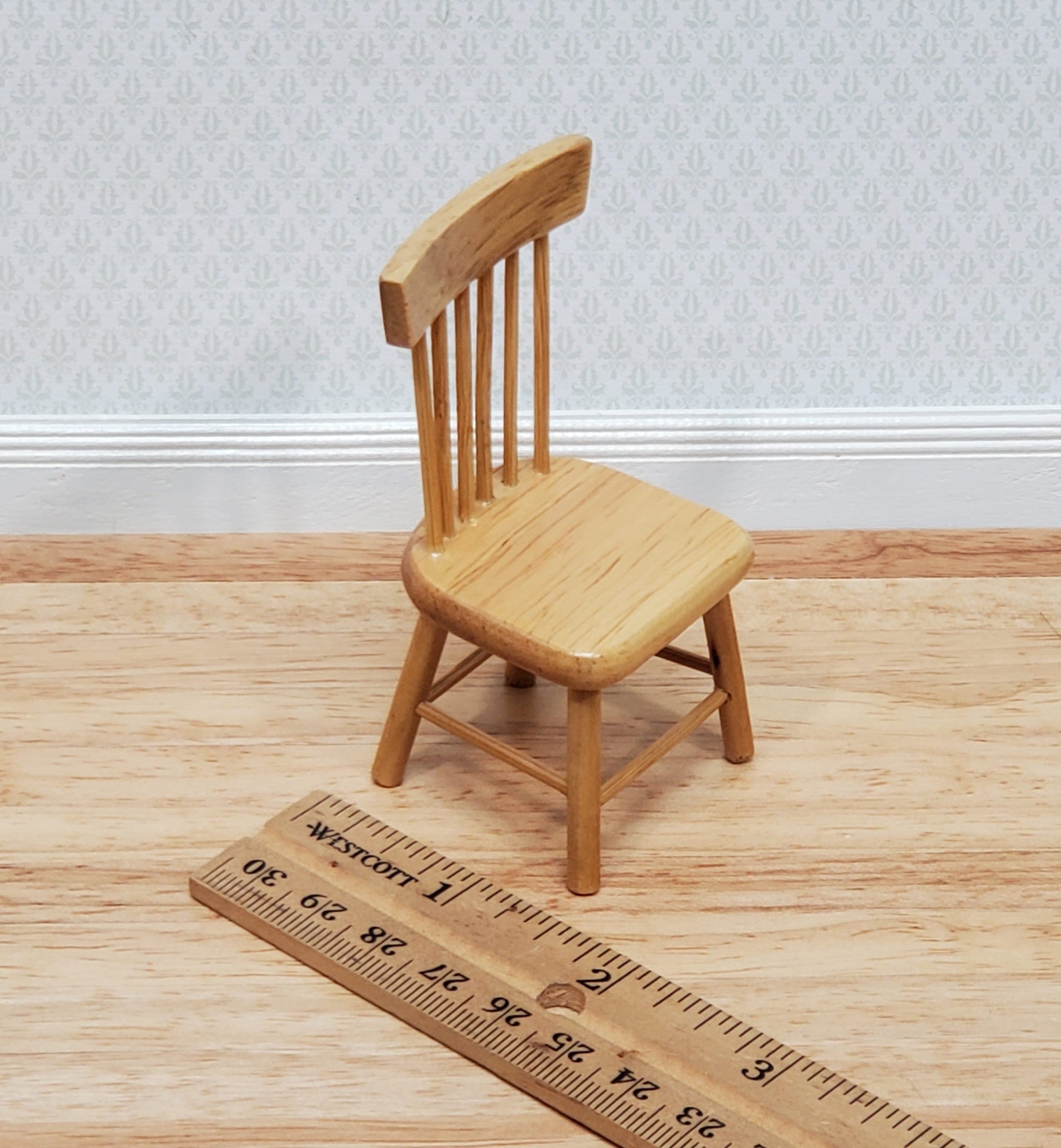 Dollhouse Kitchen Side Chair Light Oak 1:12 Scale Miniature Furniture D4413