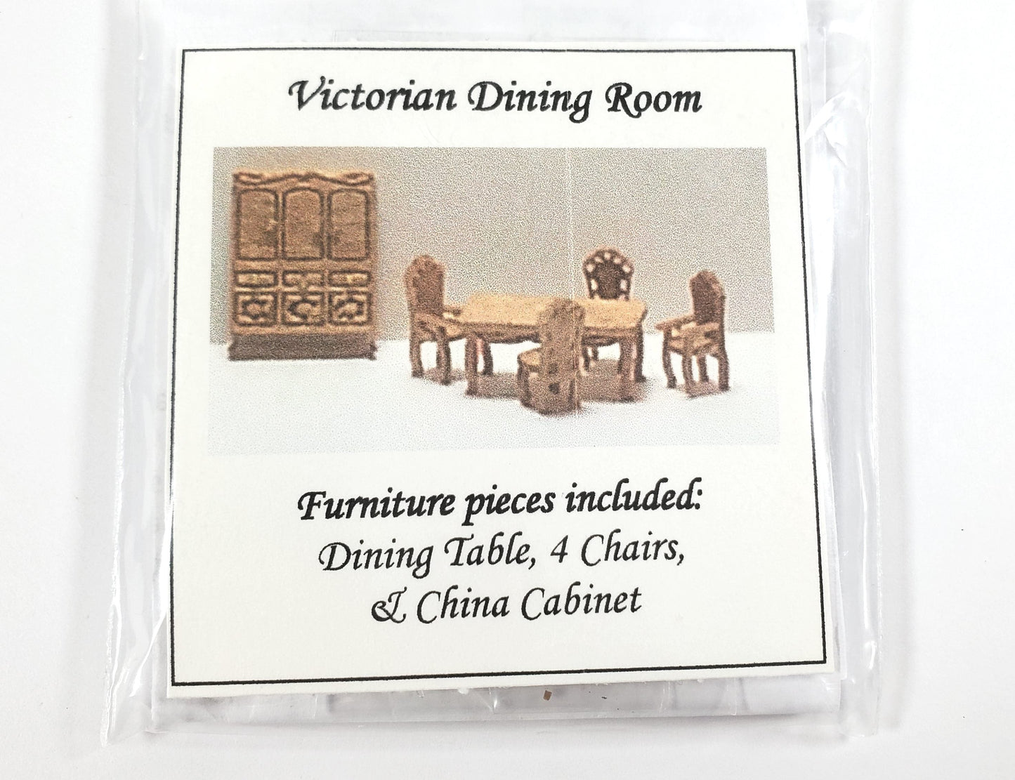 Dollhouse 1:144 Scale Furniture KIT DIY Victorian Dining Room Set Table Chairs +