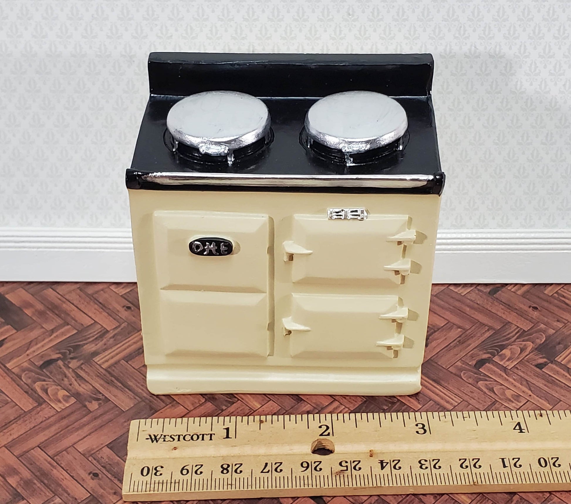 Dollhouse AGA Style Cooker Stove Oven Cream 1:12 Scale Miniature Kitchen