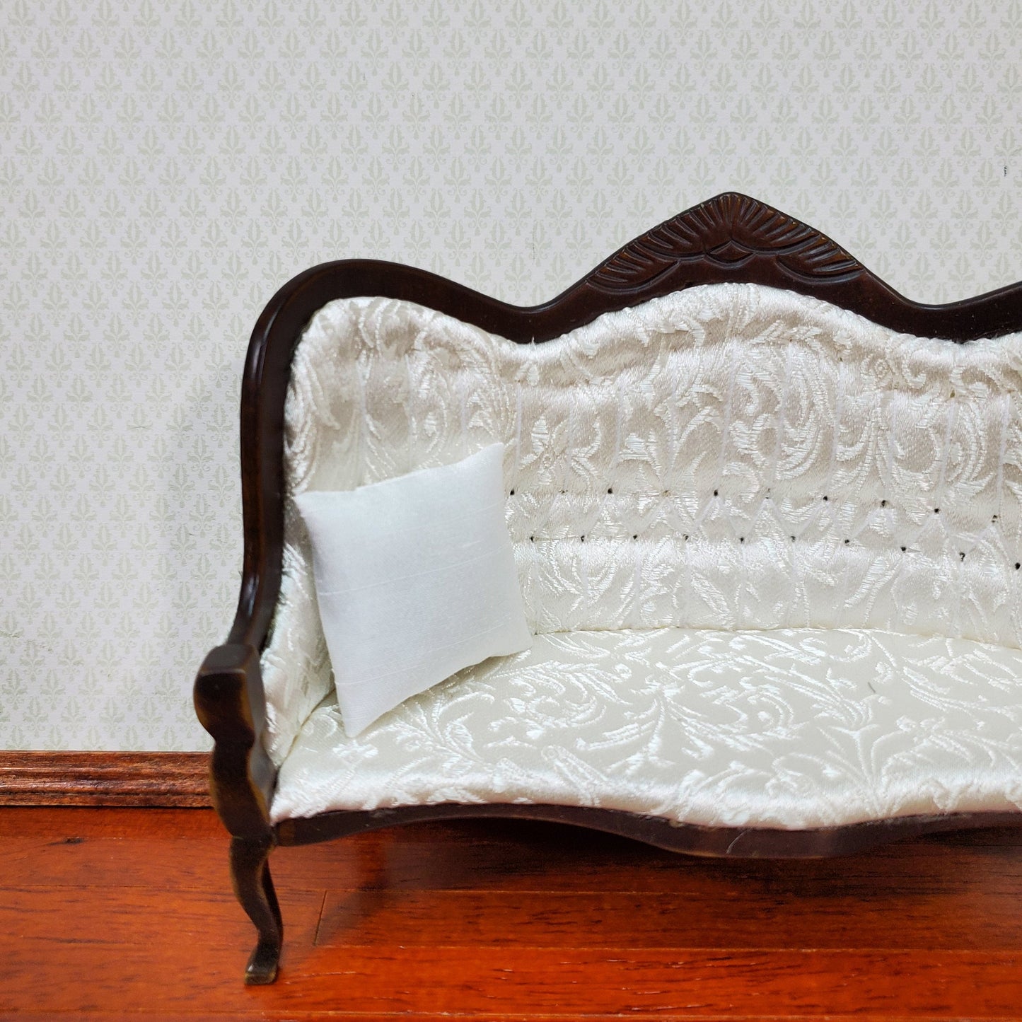 Dollhouse Square Pillow All White Handmade 1:12 Scale Miniature 1 1/2"
