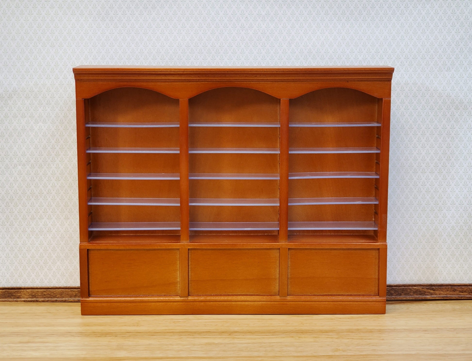 Dollhouse Library Bookcase or Shop Shelves 3 Bay 9 Adjustable Shelves 1:12 Scale Furniture