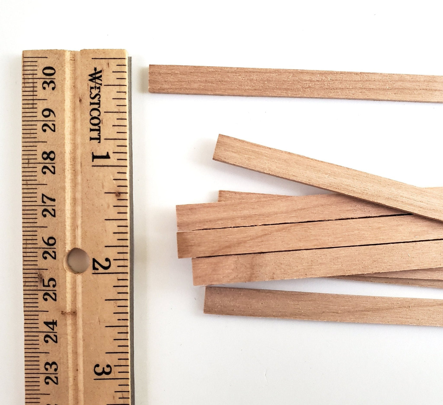 Cherry Wood Strips 10 Pieces 1/16" x 1/4 x 6" Long Crafts Models Miniatures - Miniature Crush