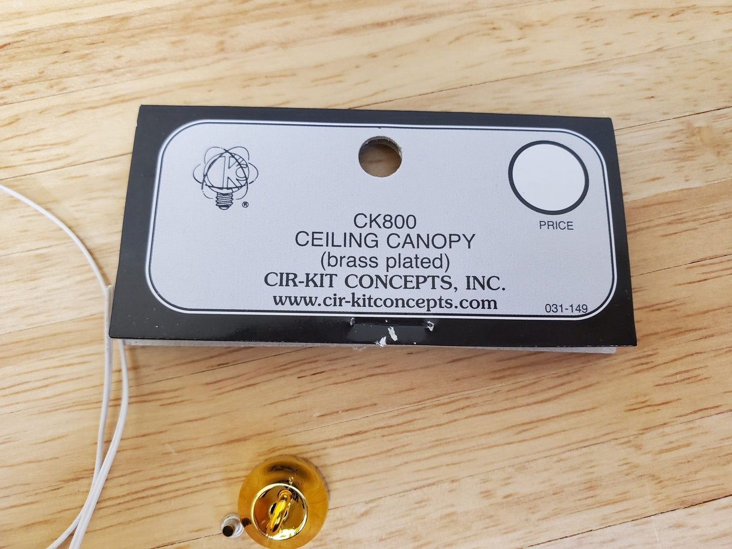 Cir-Kit Ceiling Canopy Adaptor for Lights Chandeliers 1:12 Scale Dollhouse for Tape Wire Set-ups - Miniature Crush
