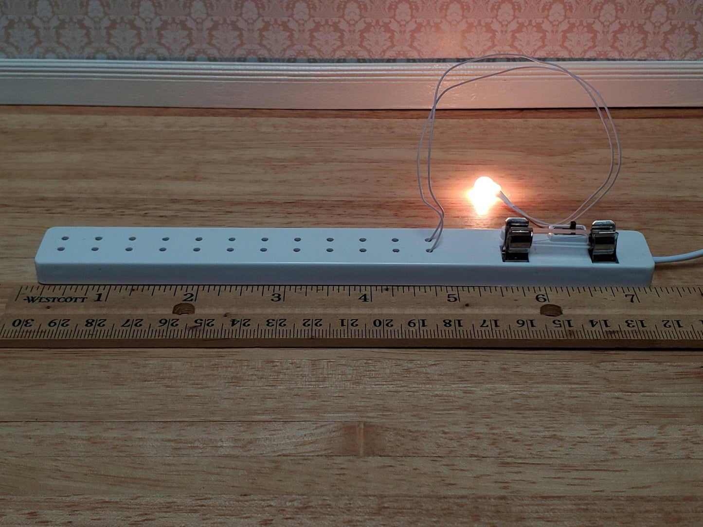 Cir-Kit Pea Bulb Frosted Light Fixture with Wire 1:12 Scale Dollhouse Miniature Attics Closets - Miniature Crush