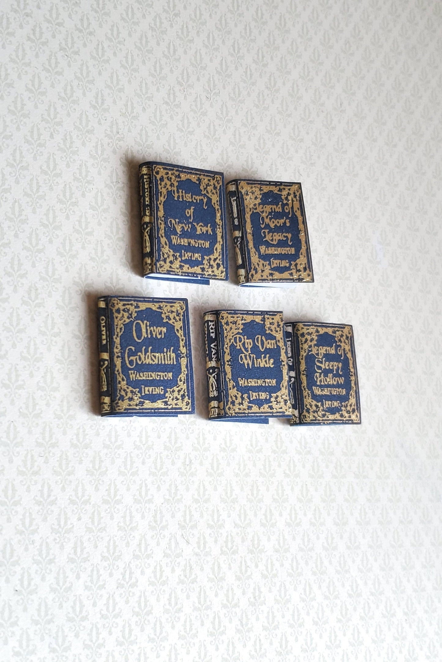 Dollhouse Miniature Book Set x5 Washington Irving 1:12 Scale (blank inside)