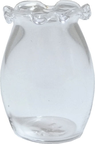 Dollhouse Fluted Glass Ginger Vase 1:12 Scale Miniature Decoration Flowers