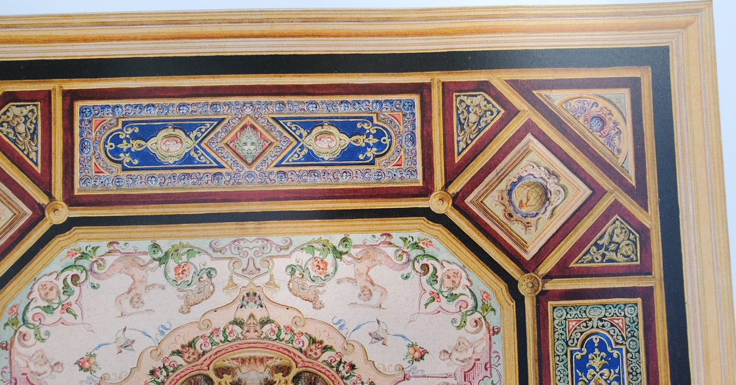 Dollhouse Ceiling Mural Wallpaper Victorian Painted Style 1:12 Scale Itsy Bitsy