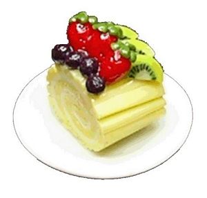 Dollhouse Lemon Cream Roll Cake 1:12 Scale Miniature Dessert