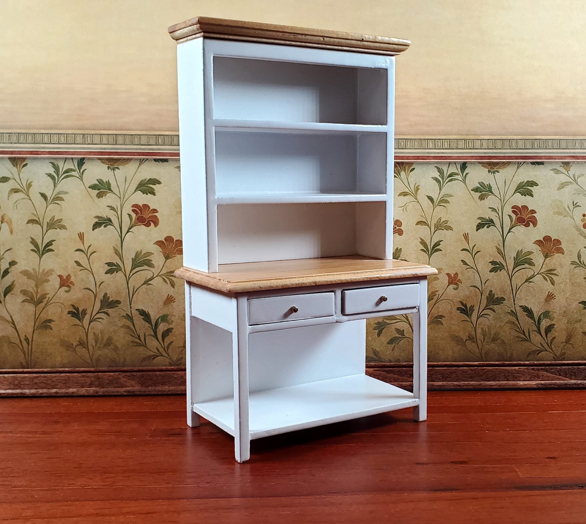 Dollhouse Kitchen Hutch Cabinet Cupboard White 1:12 Scale Miniature Furniture