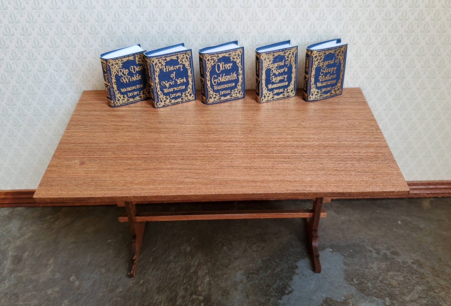 Dollhouse Miniature Book Set x5 Washington Irving 1:12 Scale (blank inside)