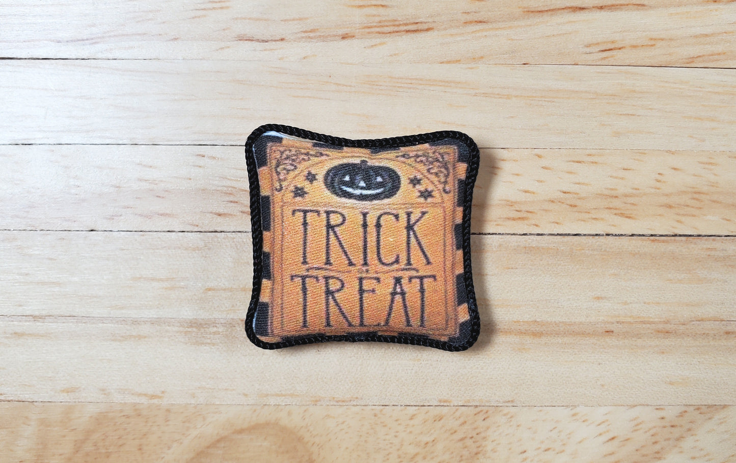 Dollhouse Halloween Trick or Treat Pillow Handmade 1:12 Scale Miniature