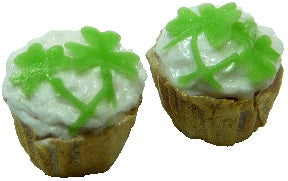 Dollhouse St Patricks Day Cupcakes Set of 2 1:12 Scale Miniature Food