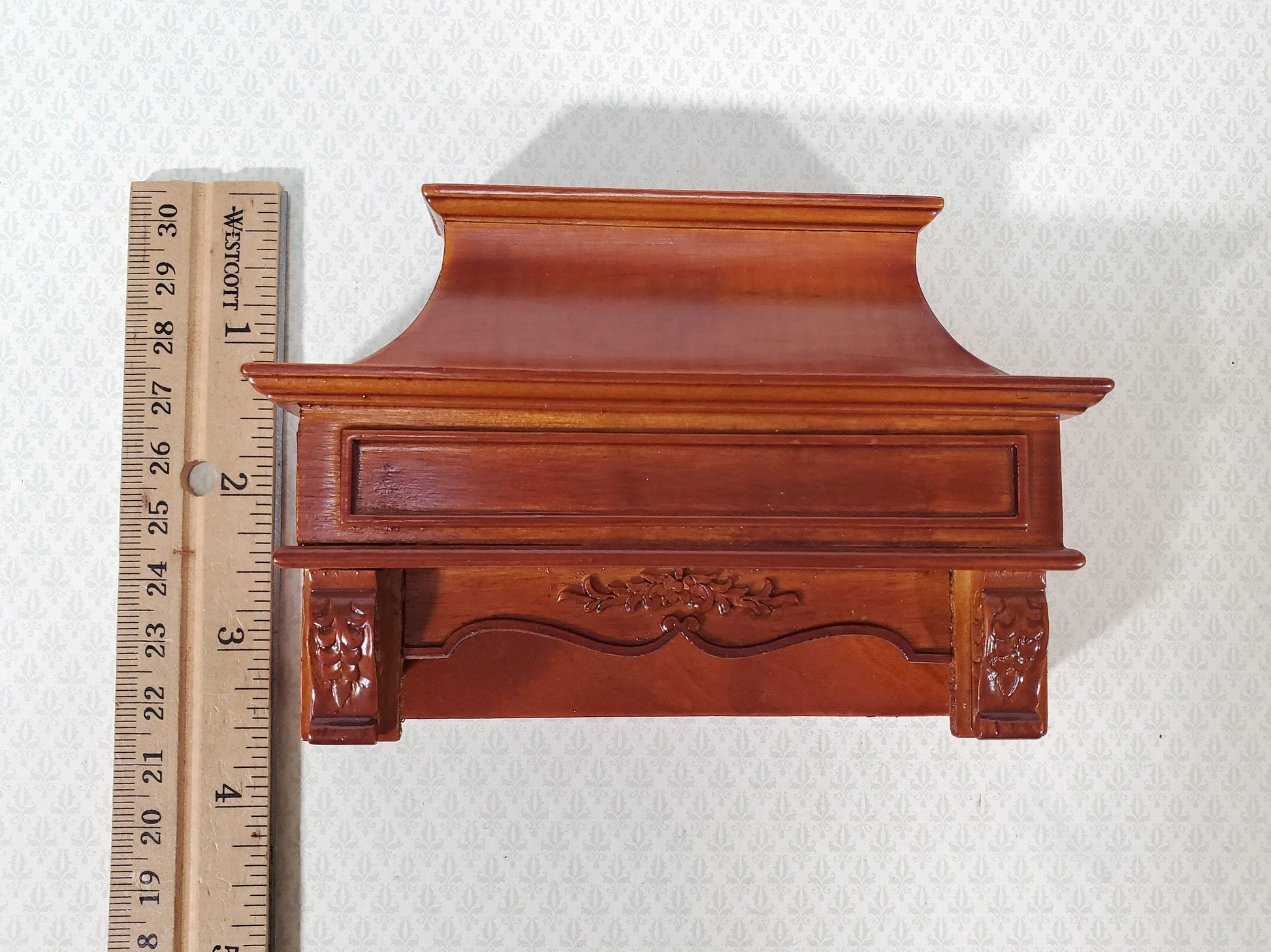 Dollhouse Stove Hood Vent Wood Walnut Fnish 1:12 Scale Miniature Kitchen Oven Fan